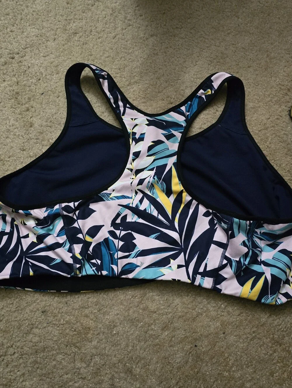 Old Navy Women’s Tropical Print Sports Bra - Pink & Navy 4x
